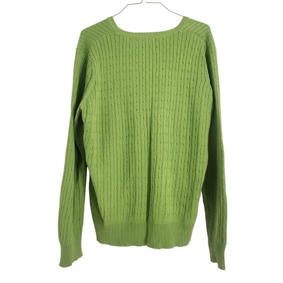 Kim Rogers Green Cable Knit Sweater Womens Size Extra Large XL - Picture 2 of 3